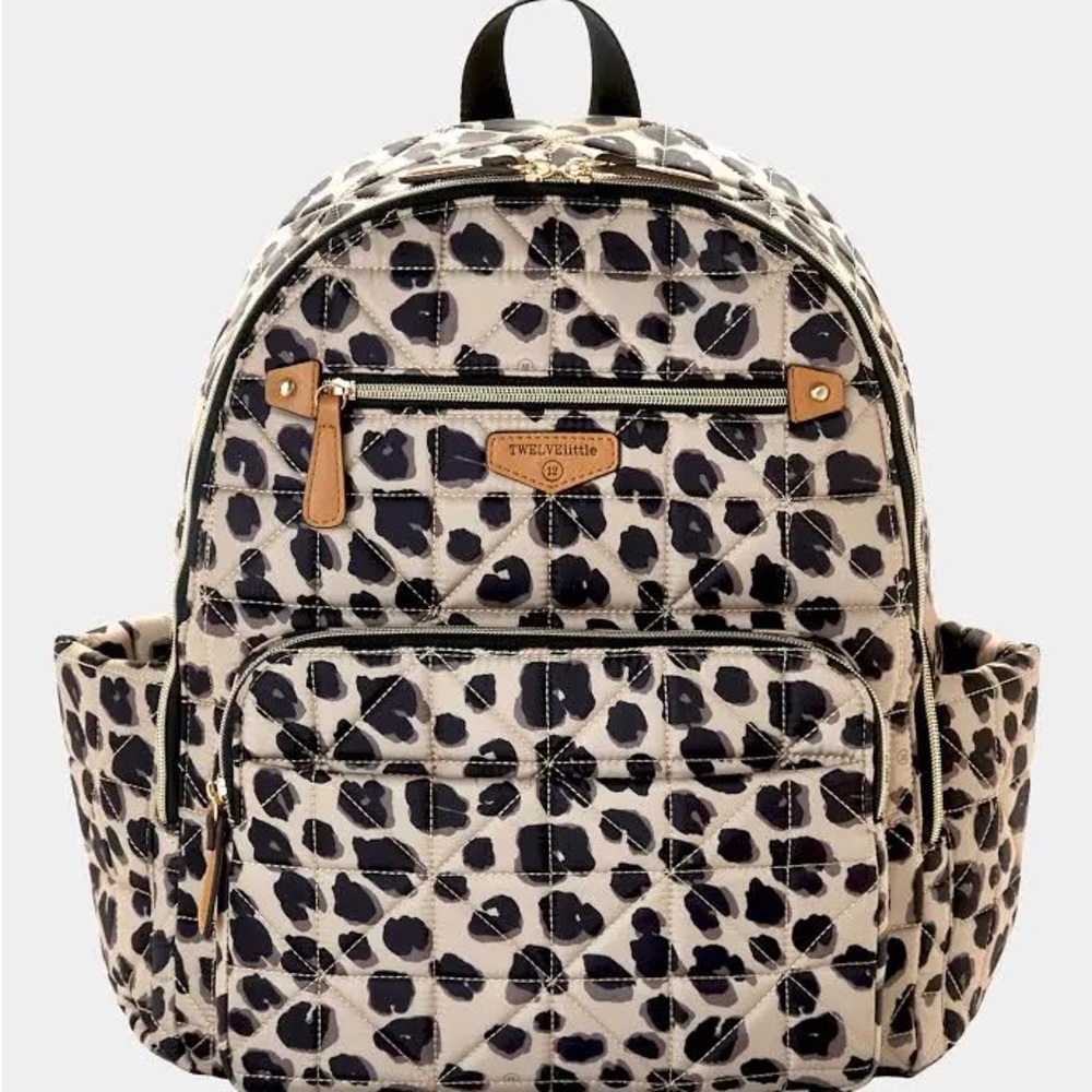 Leopard Print Baby Bag with Tan Accents